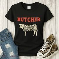 Butcher Cow Diagram Meat Lovers Steak Butchery Women's T-Shirt thumb 3