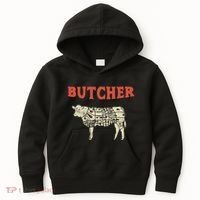 Butcher Cow Diagram Meat Lovers Steak Butchery Kids Hoodie thumb 0