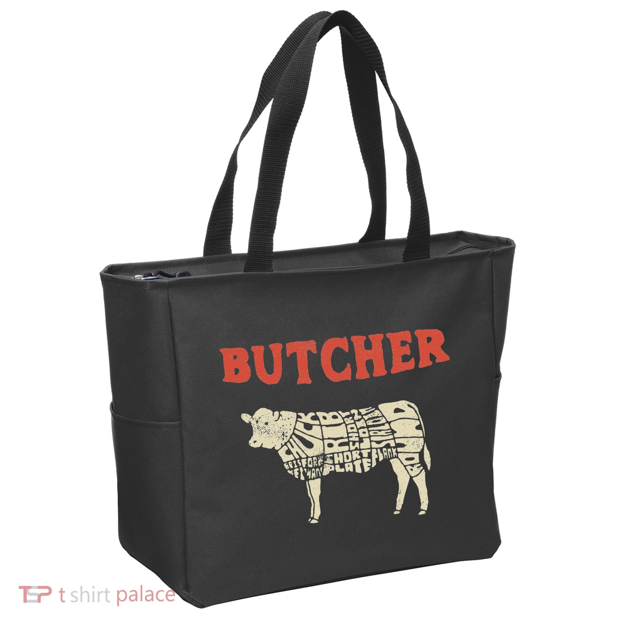 Butcher Cow Diagram Meat Lovers Steak Butchery Tote Bag