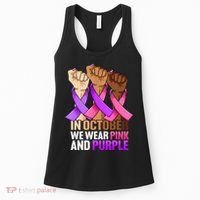 Breast Cancer Domestic Violence Awareness Pink Purple Ribbon Women's Tank Top thumb 0