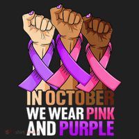 Breast Cancer Domestic Violence Awareness Pink Purple Ribbon Hat thumb 2
