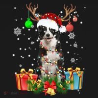Border Collie Dog Tree Christmas Lights Ugly Xmas Sweater Gift Backpack thumb 2