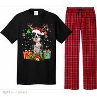Border Collie Dog Tree Christmas Lights Ugly Xmas Sweater Gift Pajama Set thumb 0