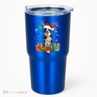 Border Collie Dog Tree Christmas Lights Ugly Xmas Sweater Gift Tumbler thumb 0