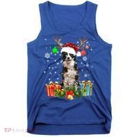 Border Collie Dog Tree Christmas Lights Ugly Xmas Sweater Gift Tank Top thumb 0