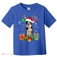 Border Collie Dog Tree Christmas Lights Ugly Xmas Sweater Gift Toddler T-Shirt thumb 0