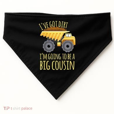 Big Cousin Digger Construction Design For Pregnancy Reveal USA-Made Doggie Bandana