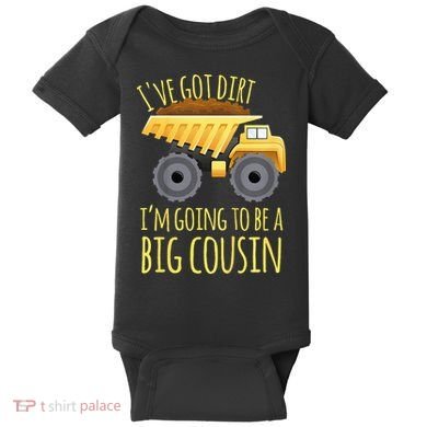 Big Cousin Digger Construction Design For Pregnancy Reveal Baby Bodysuit