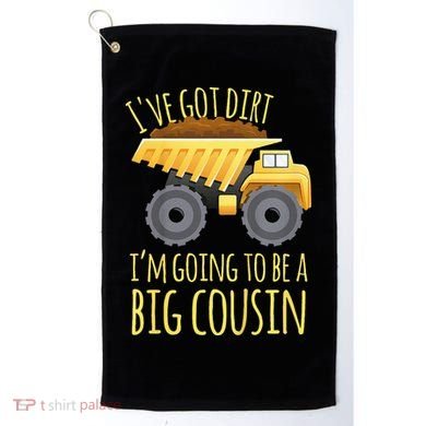 Big Cousin Digger Construction Design For Pregnancy Reveal Golf Towel