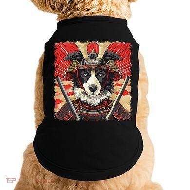 Border Collie Dog Japanese Art Samurai Ukiyo.E Vintage Doggie Tank