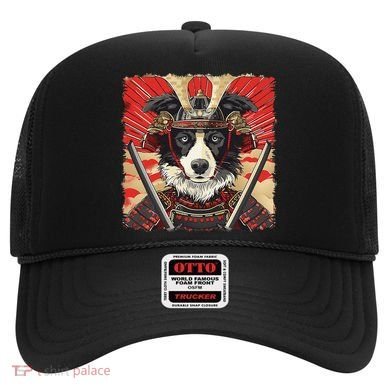 Border Collie Dog Japanese Art Samurai Ukiyo.E Vintage Hat