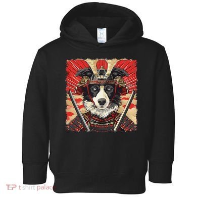 Border Collie Dog Japanese Art Samurai Ukiyo.E Vintage Toddler Hoodie