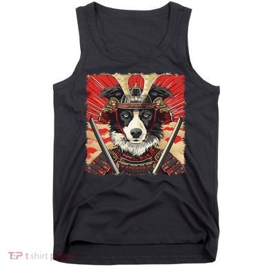 Border Collie Dog Japanese Art Samurai Ukiyo.E Vintage Tank Top