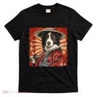 Border Collie Dog Japanese Art Samurai Ukiyo.E Vintage T-Shirt thumb 0