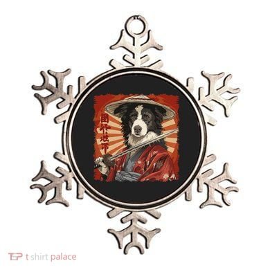 Border Collie Dog Japanese Art Samurai Ukiyo.E Vintage Ornament