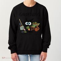 Black Cat Do Gardening Because Murder Is Wrong (1) Women's Sweatshirt thumb 0