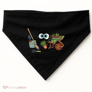 Black Cat Do Gardening Because Murder Is Wrong (1) USA-Made Doggie Bandana