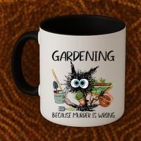 Black Cat Do Gardening Because Murder Is Wrong (1) Coffee Mug thumb 2