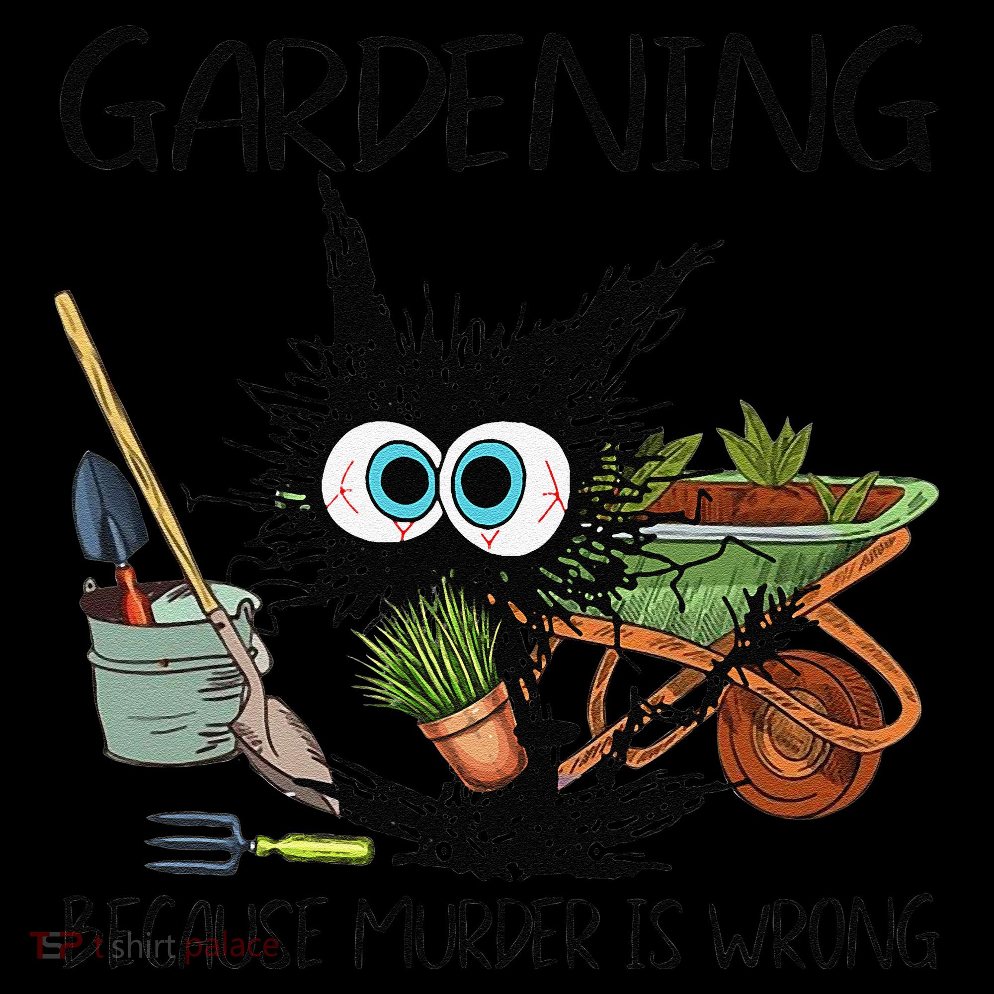 Black Cat Do Gardening Because Murder Is Wrong (1) Coaster
