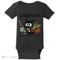 Black Cat Do Gardening Because Murder Is Wrong (1) Baby Bodysuit thumb 0