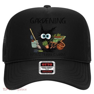Black Cat Do Gardening Because Murder Is Wrong (1) Hat