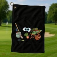 Black Cat Do Gardening Because Murder Is Wrong (1) Golf Towel thumb 1