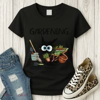 Black Cat Do Gardening Because Murder Is Wrong (1) Women's T-Shirt thumb 3