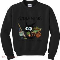 Black Cat Do Gardening Because Murder Is Wrong (1) Kids Sweatshirt thumb 0