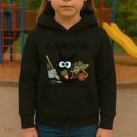 Black Cat Do Gardening Because Murder Is Wrong (1) Kids Hoodie thumb 3