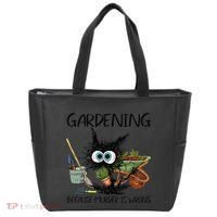 Black Cat Do Gardening Because Murder Is Wrong (1) Tote Bag thumb 0