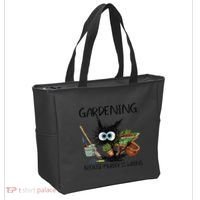 Black Cat Do Gardening Because Murder Is Wrong (1) Tote Bag thumb 2