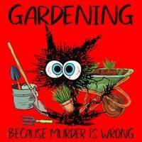 Black Cat Do Gardening Because Murder Is Wrong (1) Santa Hat thumb 1