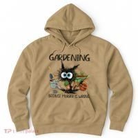 Black Cat Do Gardening Because Murder Is Wrong (1) Hoodie thumb 0