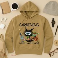Black Cat Do Gardening Because Murder Is Wrong (1) Hoodie thumb 3