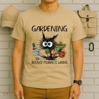 Black Cat Do Gardening Because Murder Is Wrong (1) T-Shirt thumb 6