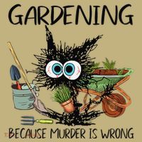 Black Cat Do Gardening Because Murder Is Wrong (1) Mousepad thumb 1