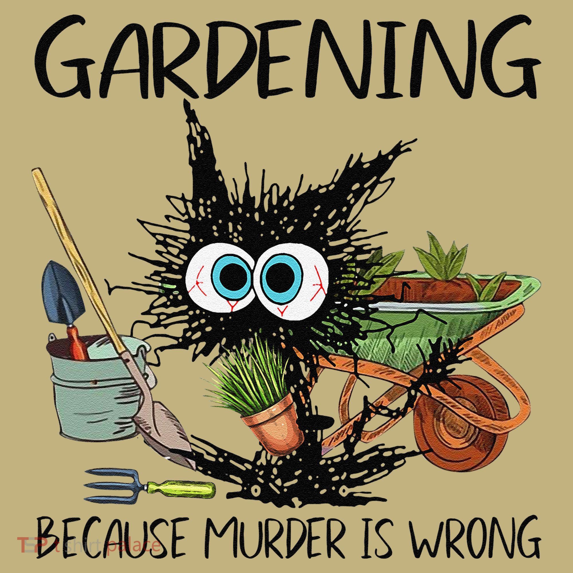 Black Cat Do Gardening Because Murder Is Wrong (1) Mousepad
