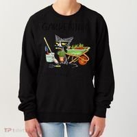 Black Cat Do Gardening Because Murder Is Wrong Women's Sweatshirt thumb 0