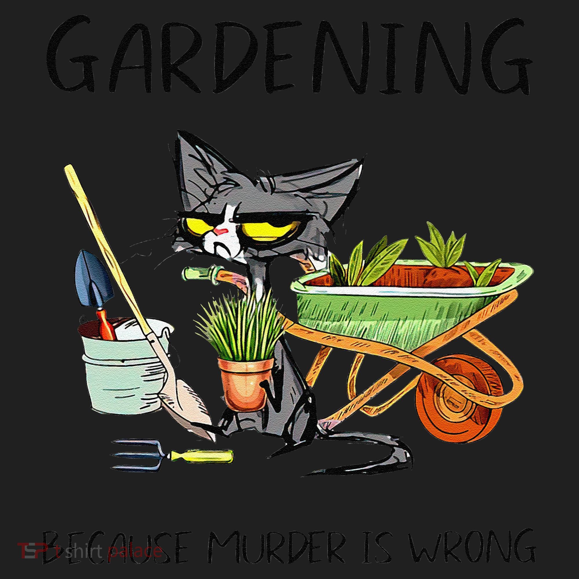 Black Cat Do Gardening Because Murder Is Wrong Women's Sweatshirt