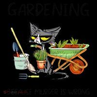 Black Cat Do Gardening Because Murder Is Wrong Bucket Hat thumb 4