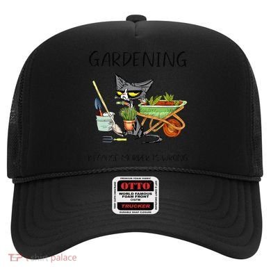 Black Cat Do Gardening Because Murder Is Wrong Hat