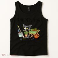 Black Cat Do Gardening Because Murder Is Wrong Tank Top thumb 2