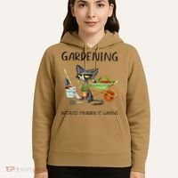 Black Cat Do Gardening Because Murder Is Wrong Hoodie thumb 5