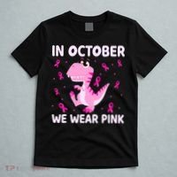 Breast Cancer Dinosaur In October We Wear Pink Boys T-Shirt thumb 5