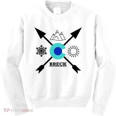 Breckenridge Colorado Directional Crewneck Gift Kids Sweatshirt