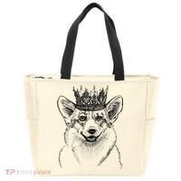 British Corgi Dog Queen Crown Queens Platinum Jubilee Women Tote Bag thumb 0