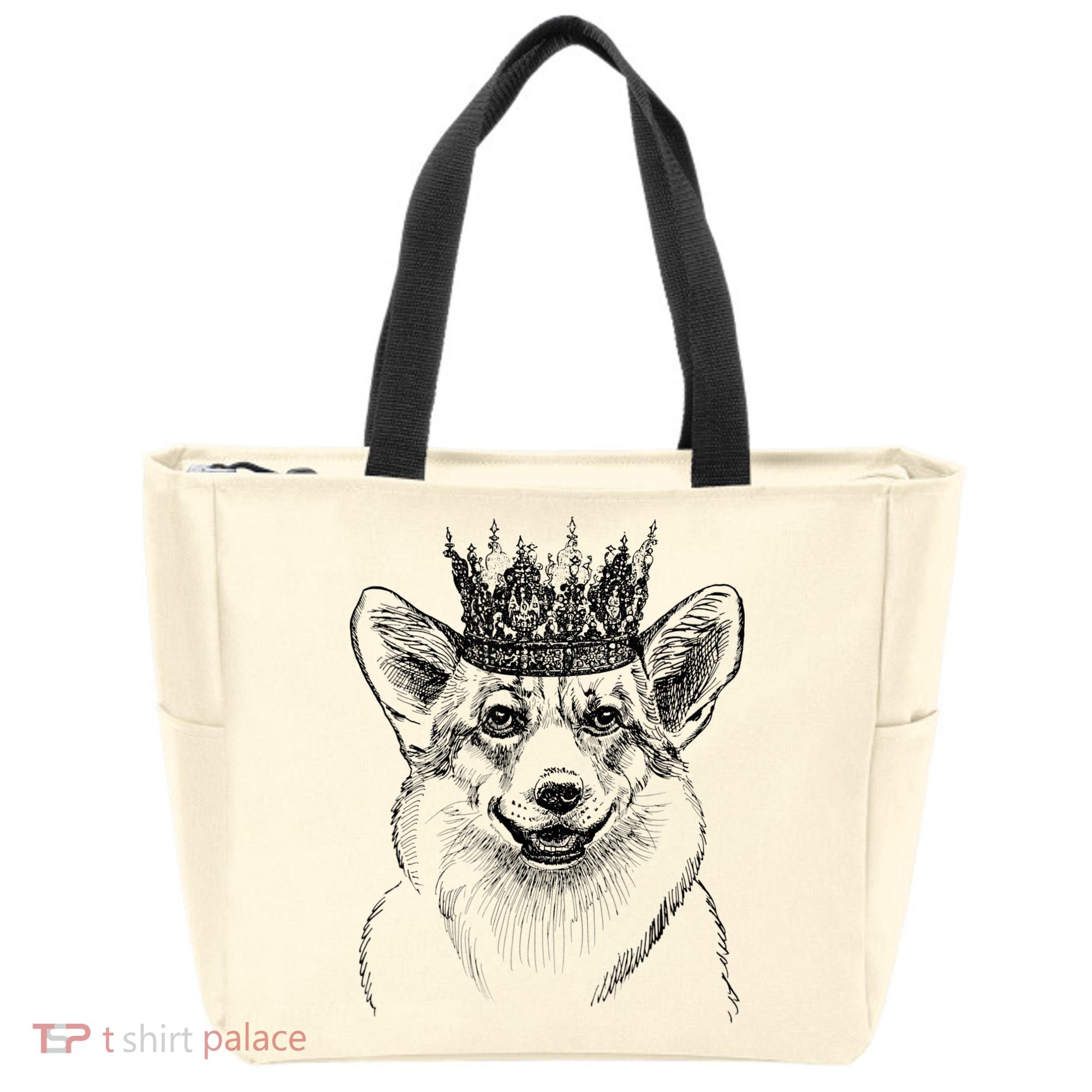 British Corgi Dog Queen Crown Queens Platinum Jubilee Women Tote Bag