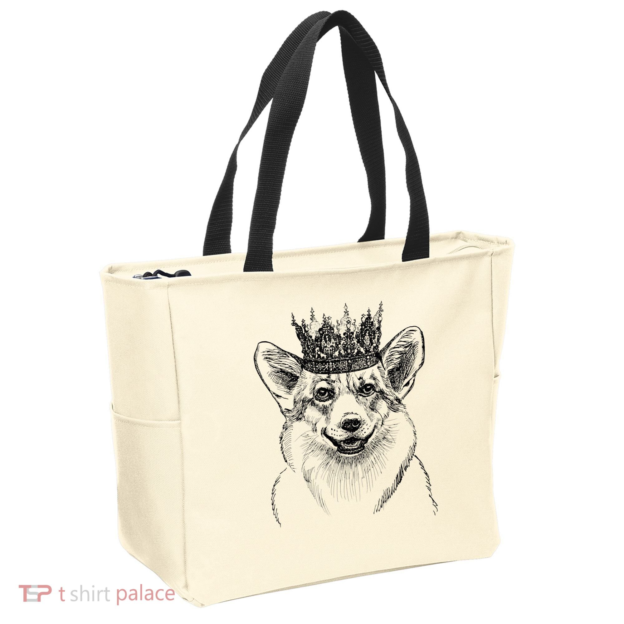 British Corgi Dog Queen Crown Queens Platinum Jubilee Women Tote Bag