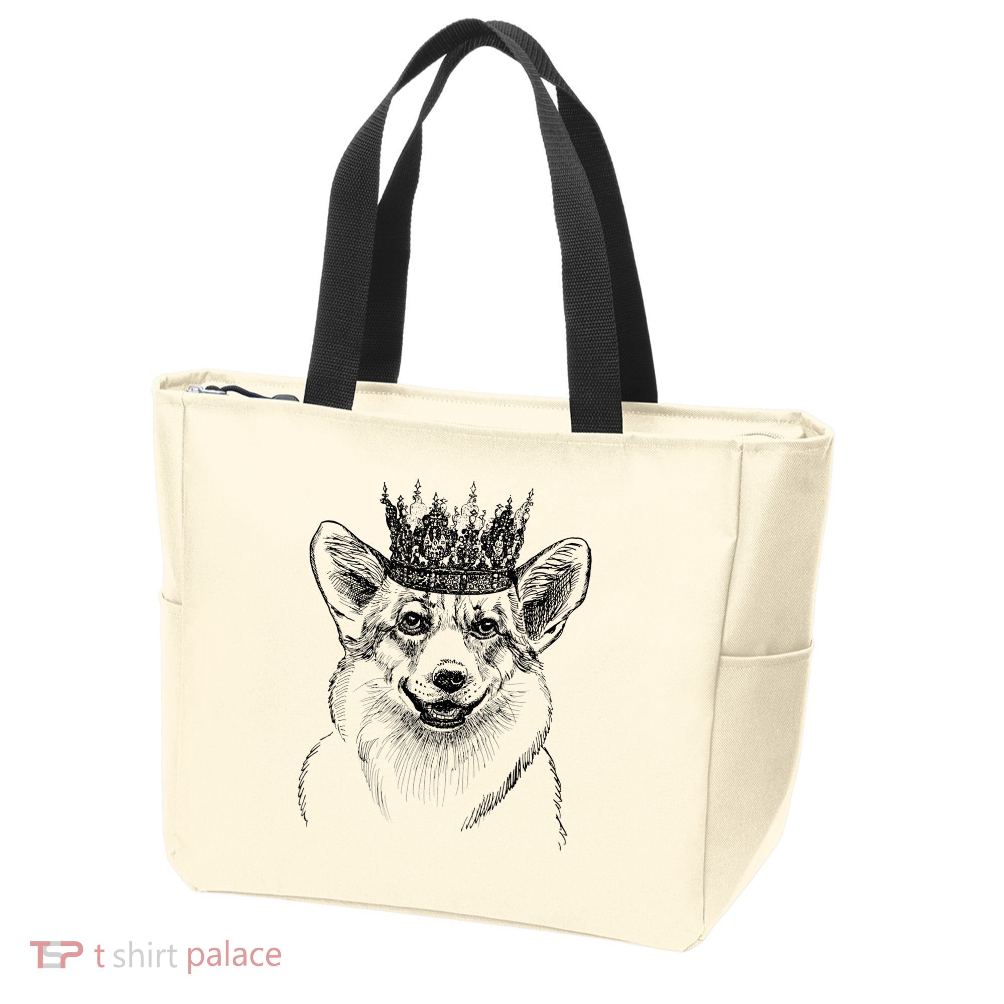 British Corgi Dog Queen Crown Queens Platinum Jubilee Women Tote Bag
