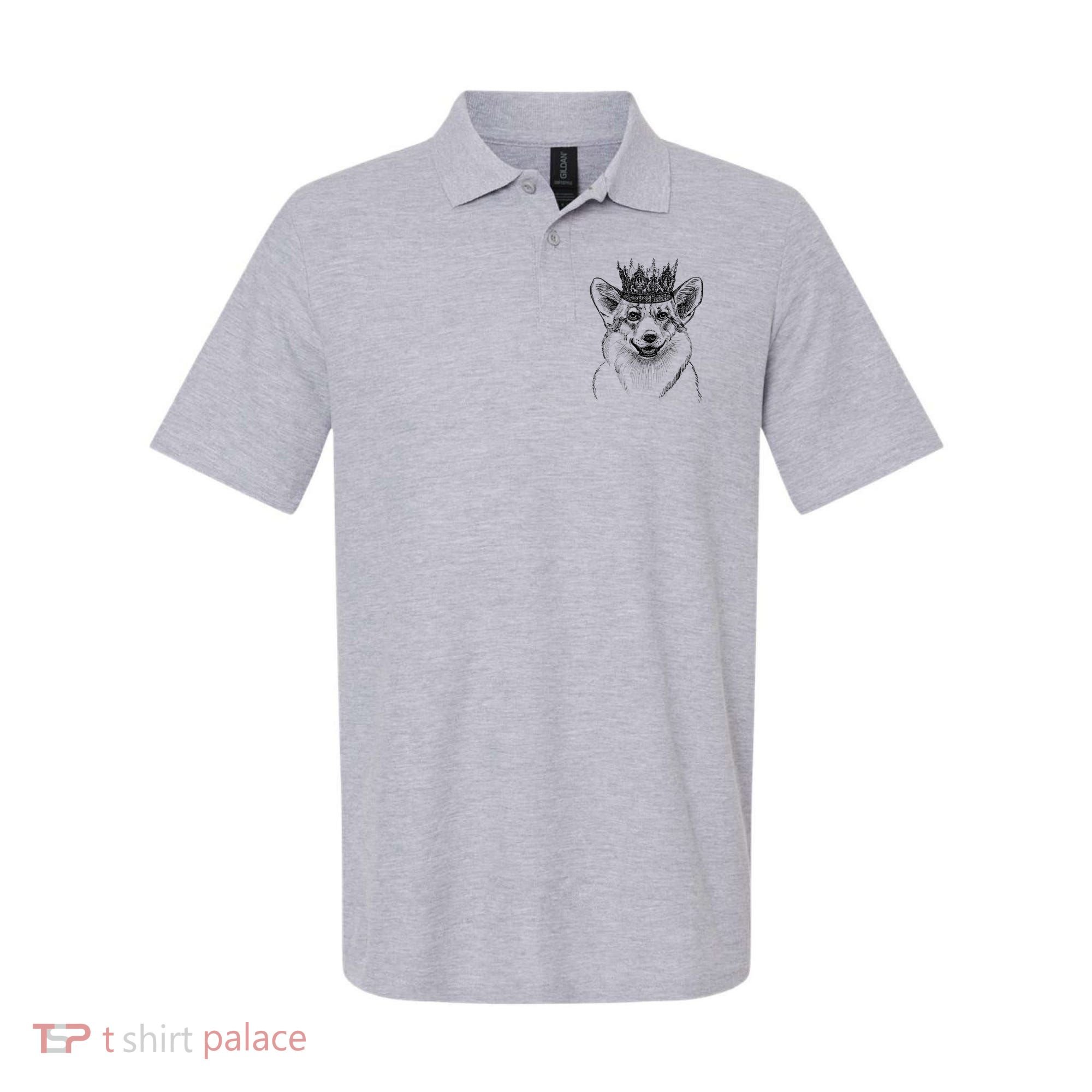 British Corgi Dog Queen Crown Queens Platinum Jubilee Women Polo
